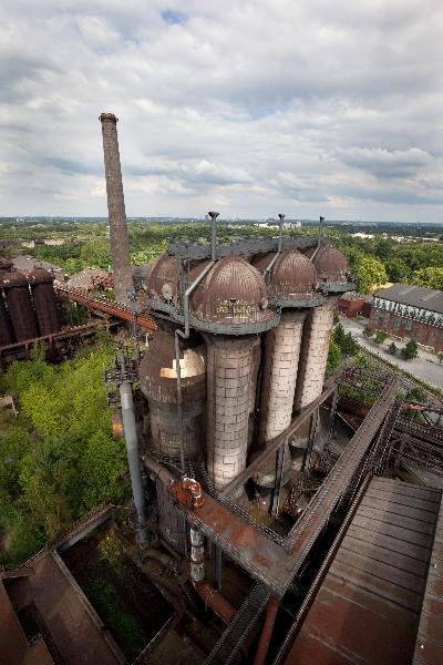 \"Duisburg, 01-08-2010, Oude hoogoven, industrieel Duits erfgoed.\"