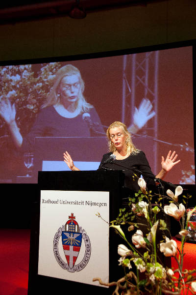 \"Nijmegen, 30-8-2010 . Opening academisch jaar, Radboud Universiteit. met o.a. Desanne van Brederode, Tim Knol en cortege van hoogleraren\"