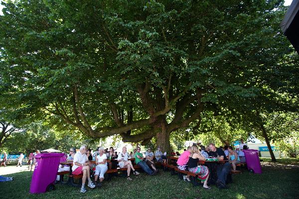 \"Nijmegen, 19-7-2010 . Zomerfeesten, Vierdaagse
wandelaars op de Wedren\"