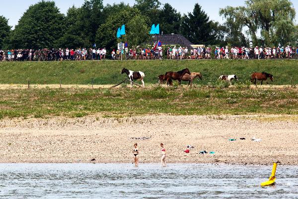 \"Nijmegen, 20-7-2010 . Zomerfeesten, Vierdaagse, Eerste dag, Oosterhoutse dijk\"