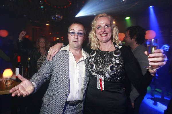 \"Nijmegen, 1-10-2010 . Verkiezing nachtburgemeester van Nijmegen, cafe van Buuren, Doro Krol, Harm Jacobs, Dj Isis, Roel\"