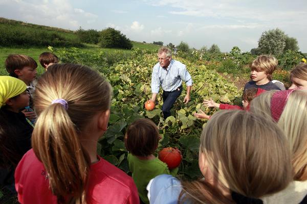 \"Nijmegen, 9-9-2010 . Oogstfeest bij schooltuinen, Schooltuin Wielewaal bij Hollands gemaal\"