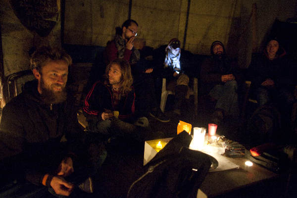 \"Nijmegen, 30-11-2011 .  Occupy kamp in Valkhofpark\"