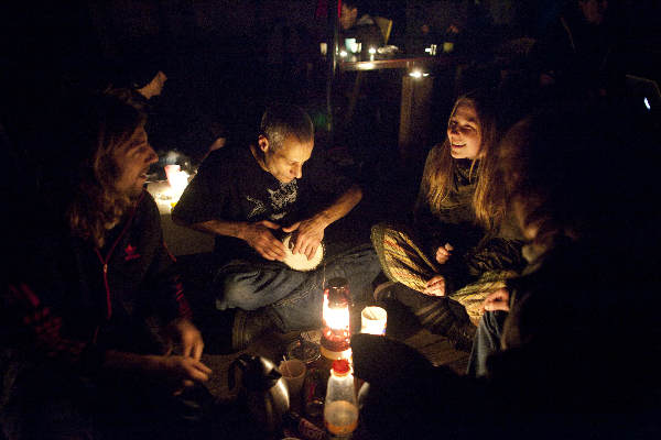 \"Nijmegen, 30-11-2011 .  Occupy kamp in Valkhofpark\"