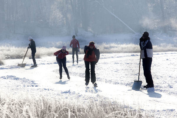 \"Nijmegen, 4-2-2012 . Schaatsen op de Hatertse vennen.\"