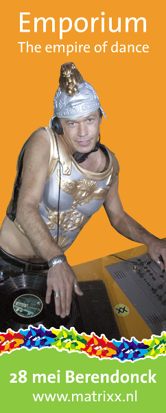 \"Westbroek en TerHaar, Matrix DJ op banier Nijmegen 2000
foto: Gerard Verschooten ? FC\"