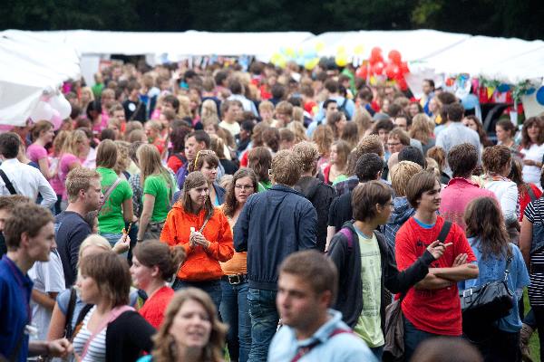 \"Nijmegen, 16-8-2010 . Introduktie RUN, universiteit, Intromarkt\"