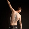\"Nijmegen, 22-1-2010 . Ruben van de Hurk, Plak in studio met zijn tattoos\"