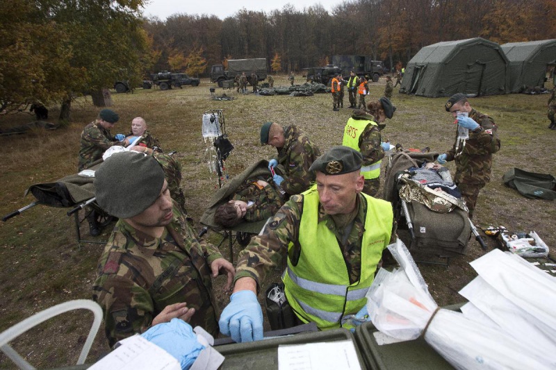 \"Nijmegen, 10-11-2012 . dgfoto:  Grote Rampenoefening met Defensie, de Nijmeegse ziekenhuizen, oa. Radboud en Lotus, Heumensord\"