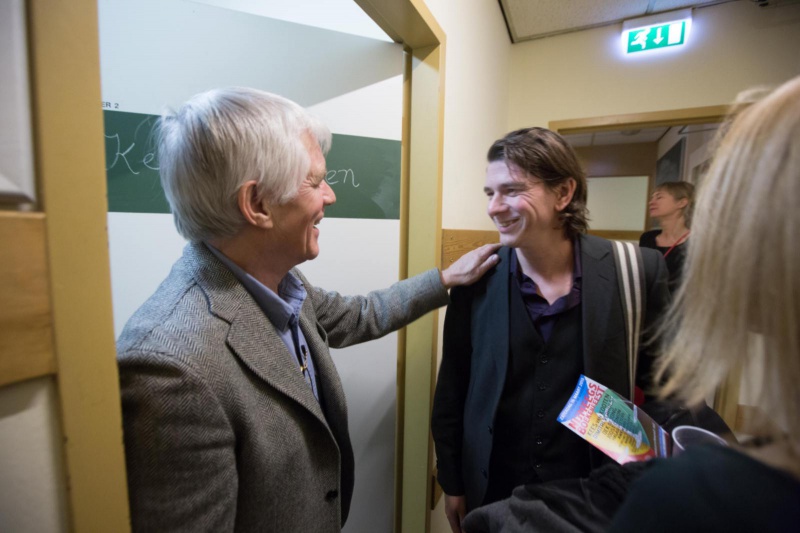 \"Nijmeegs boekenbal in de Vereeniging door de Wintertuin, met Kees van Kooten, Marcel Rozer, Dimitri Verhulst, Oek de Jong. Nijmegen, 16-3-2013 . dgfoto.\"