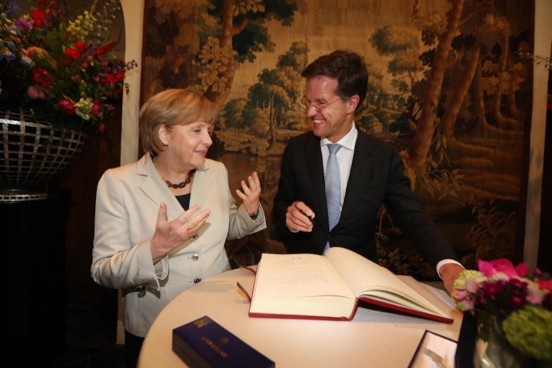 Angela Merkel, bondskanselier krijgt eredoctoraat van de Radboud universiteit. 90 jarig bestaan, lustrum. Nijmegen, 23-5-2013 . dgfoto.