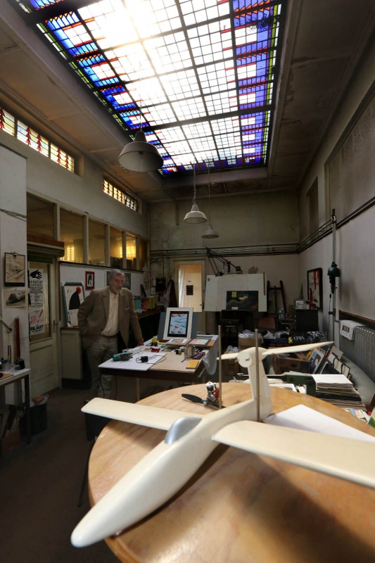 De kunstateliers achter het voormalig Belgisch consulaat, Pijkestraat 27, oude drukkerij. Nijmegen, 5-9-2013 . dgfoto.