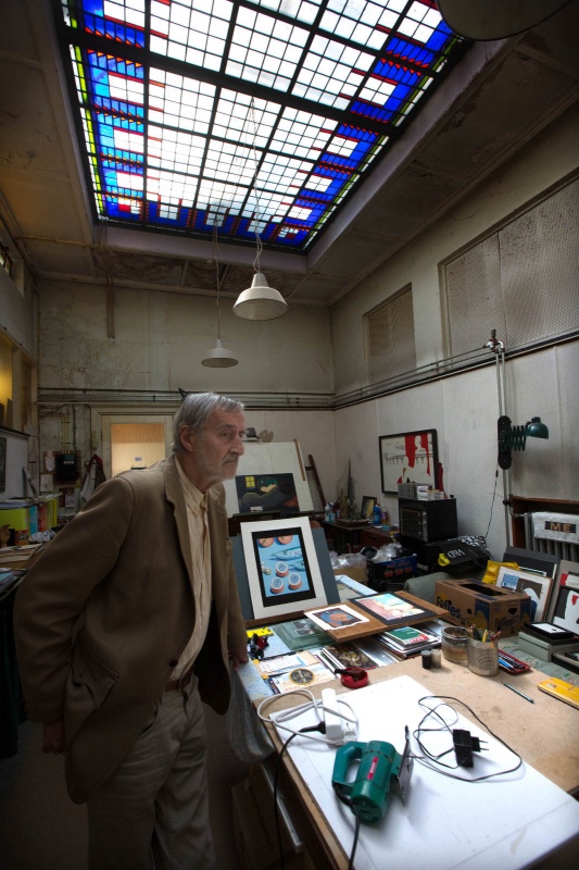 De kunstateliers achter het voormalig Belgisch consulaat, Pijkestraat 27, oude drukkerij. Nijmegen, 5-9-2013 . dgfoto.