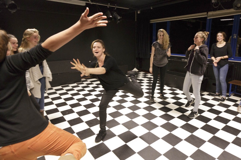 Voorbereiding voor de musical door scholieren van het NSG, scholengemeenschap.. Nijmegen, 28-11-2014 . dgfoto.