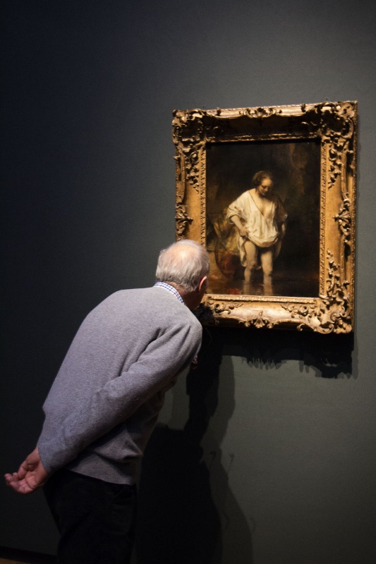 Akira in Foam en de late Rembrandts in Rijksmuseum met Wies en Wim in Amsterdam. 11-03-2014 .