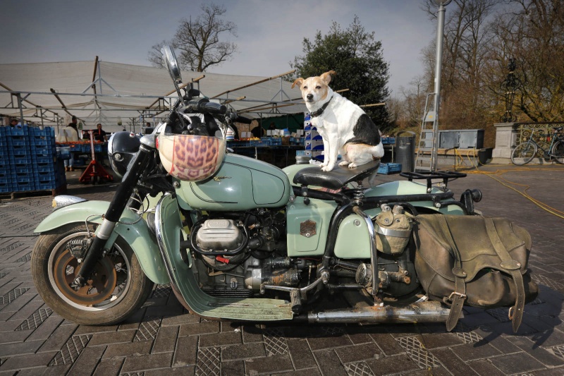 bij de Markt op Kelfkensbosch, bewaakte motor. Nijmegen, 16-3-2015 . dgfoto.