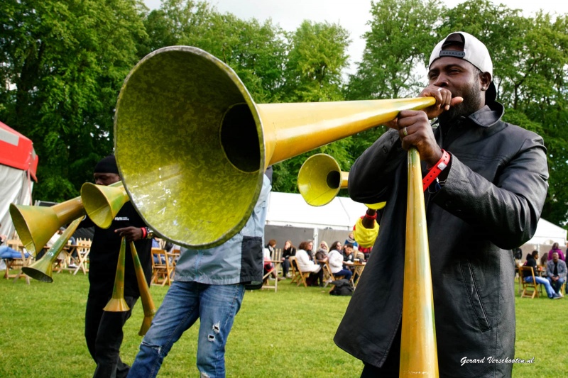 Music Meeting 2016, eerste dag, Koude, Bande a Pied uit HaitiDawn of Midi, St. Germain, Konono meets Batida, Underpants, DJ, . Nijmegen, 15-5-2016 .