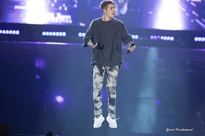 Justin Bieber in het Gelredome, Arnhem, 8-10-2016 .