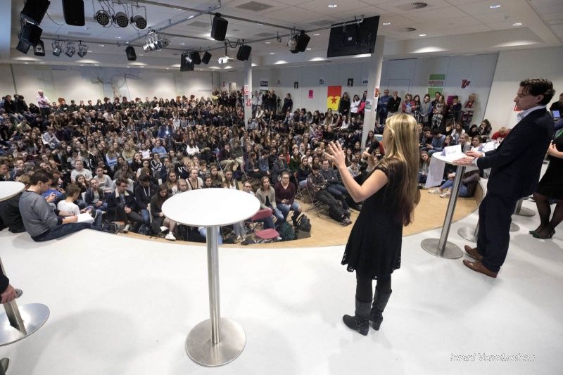 Verkiezingsdebat op Montessoricollege. Nijmegen, 23-2-2017 .