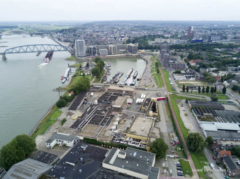 Nijmegen west per drone van af boven Hilckman. Nijmegen, 5-9-2017 .