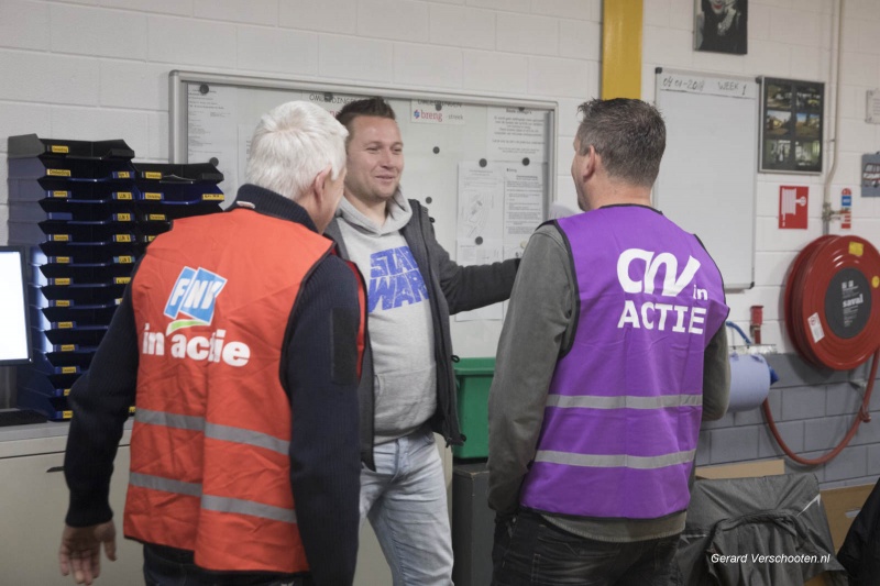 Staking bij Breng, buschauffeurs staken. Nijmegen, 4-1-2018 .