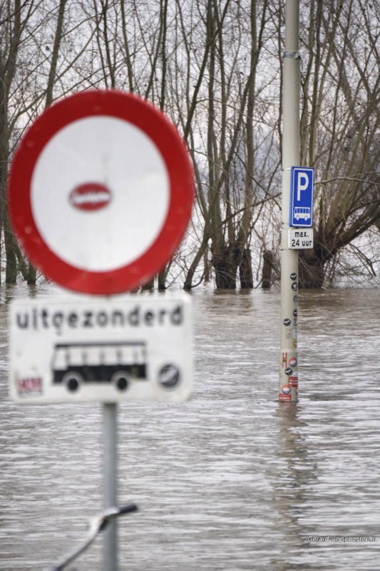 Hoogwater. Nijmegen, 6-1-2018 .