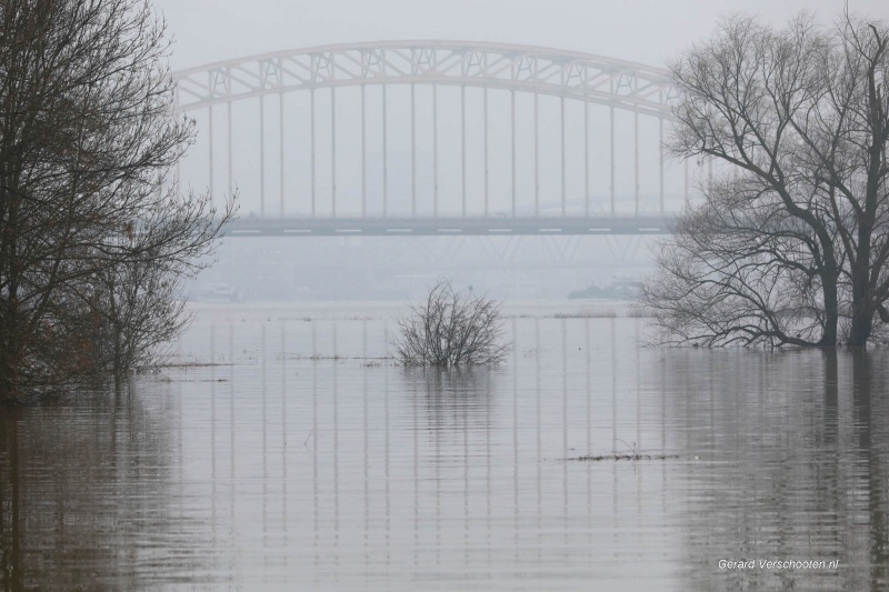 Hoogwater. Nijmegen, 13-5-2018 .