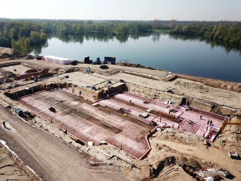 fundamenten nieuwe sauna saunacomplex in de Beerendonk, Wijchen., 20-4-2018 .