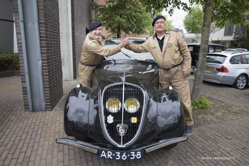 Historische rally, Parijs-Amsterdam, langs de zevenheuvelenweg naar de Vereeniging. Nijmegen, 28-4-2018 .