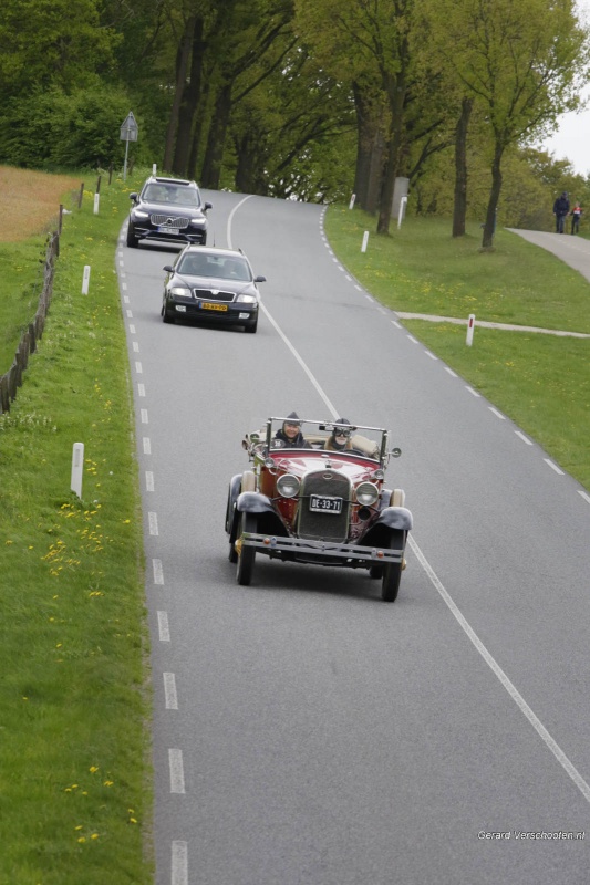 Historische rally, Parijs-Amsterdam, langs de zevenheuvelenweg naar de Vereeniging. Nijmegen, 28-4-2018 .