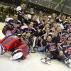 \"Nijmegen, 10-2-2012 . Ijshockey,  vreugde om kampioenschap van Devils\"