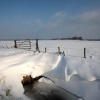 \"Winterse plaatjes uit de Ooij met schaatsers en kerkje van Persingen en sneeuw. Nijmegen, 24-1-2013 . dgfoto.\"