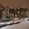 \"Nachtelijk uitzicht op Regentessestraat met verse sneeuw. Nijmegen, 3-3-2013 . dgfoto.\"