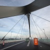 Wandeling over de nieuwe brug, de Oversteek. Nijmegen, 20-10-2013 . dgfoto.