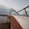 Wandeling over de nieuwe brug, de Oversteek. Nijmegen, 20-10-2013 . dgfoto.