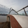 Wandeling over de nieuwe brug, de Oversteek. Nijmegen, 20-10-2013 . dgfoto.