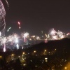 Vuurwerk vanaf de roze flat Graafseweg. Nijmegen, 1-1-2014 . dgfoto.