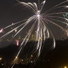 Vuurwerk vanaf de roze flat Graafseweg. Nijmegen, 1-1-2014 . dgfoto.