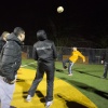 Allochtone, voornamelijk Marokkaanse jongeren voetballen onder aanvoering van straatcoaches op de Cruyff court aan de Genestetlaan, In het Willemskwartier is veel overlast door joneren. Nijmegen, 16-1-2014 . dgfoto.