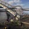 Ooijpoort, nieuwe brug getje over het Meertje. Antisliplaag zit erop en TOCH is de brug nog steeds dicht.. Nijmegen, 17-1-2014 . dgfoto.