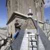 renovatie Stevenskerk uitzicht vanaf, op steigers van, leisteen, . Nijmegen, 23-4-2015 . dgfoto.