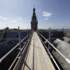 renovatie Stevenskerk uitzicht vanaf, op steigers van, leisteen, . Nijmegen, 23-4-2015 . dgfoto.