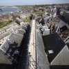 renovatie Stevenskerk uitzicht vanaf, op steigers van, leisteen, . Nijmegen, 23-4-2015 . dgfoto.