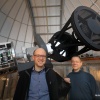 de grootste Nederlandse telescoop, met sterrenkundigen Marcel Fokker en Steven Bloemen. Dat rooster is een scherpstelhulpmiddel. Nijmegen, 2-3-2017 .