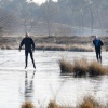 Schaatsen op Hatertse vennen, weliswaar aan de kant..... Nijmegen, 8-2-2018 .