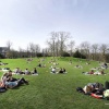 Mooi weer, Valkhofpark, markt, Lents strand, Commanderie, Grote Markt, Oranjesingel(motor), Kronenburgpark met watervalletje.. . Nijmegen, 7-4-2018 .