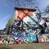 Oud Doornroosje Groenewoudseweg, vol grafity. Nijmegen, 19-4-2018 .