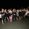 Kerstgala, meisjes komen met limousine ,MaasWaal college. links Petra