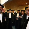 \"Dies Natalis, 83 ste, RU nijmegen. prof Vedder, lezing, Cees Blom, rector, de Wijkerslooth, vooritter, prof. Janssens en mw. op de Beek, Universiteitspenning. Aula\"