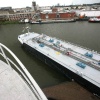 "Vrachtschip van 124 meter, tankt biodiesel bij Koole. enorme gevaarte sluit bijna de
hele haven af, aldus de havenmeester."